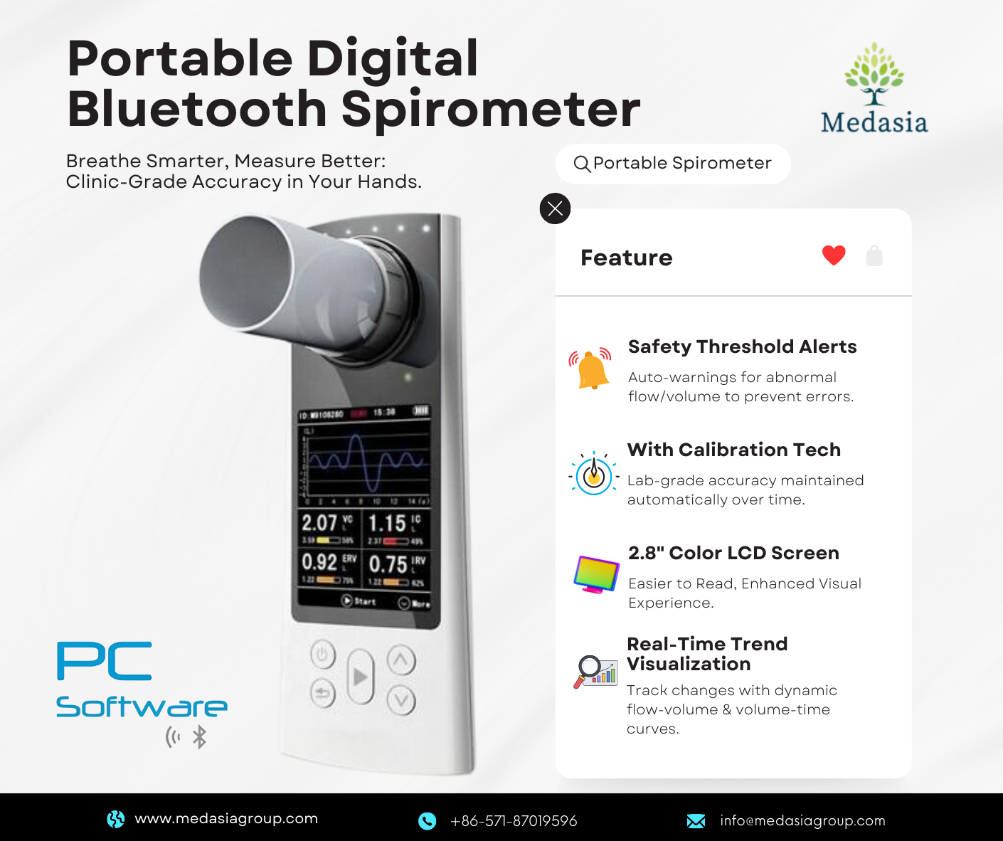 Portable Digital Bluetooth Spirometer