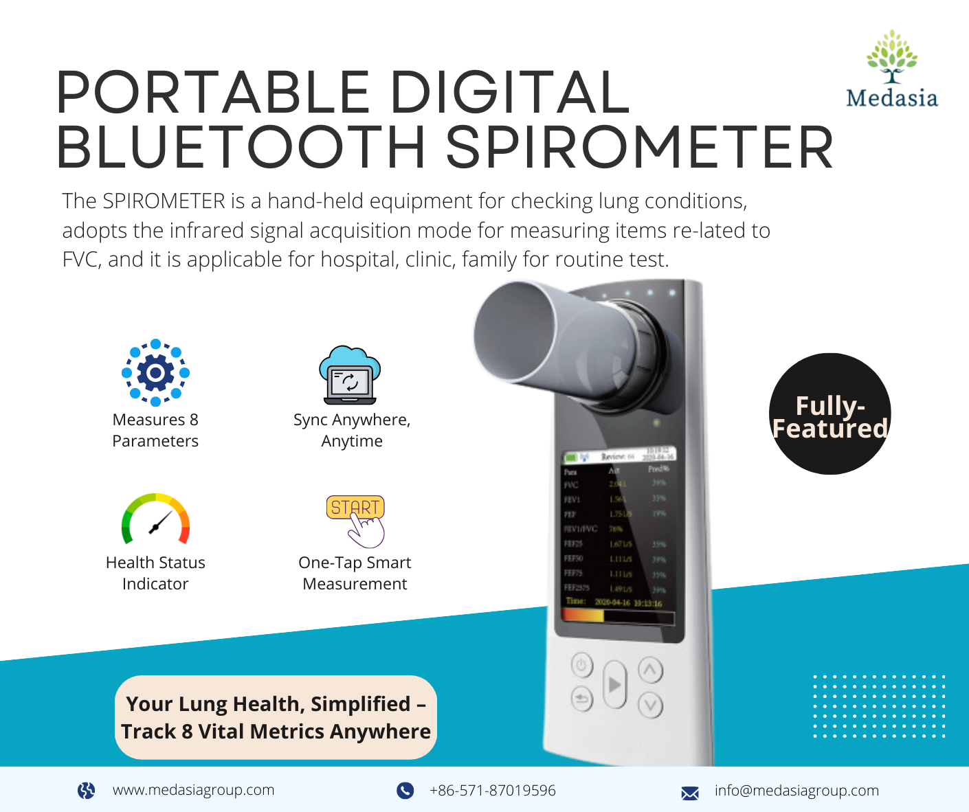 Portable Digital Bluetooth Spirometer